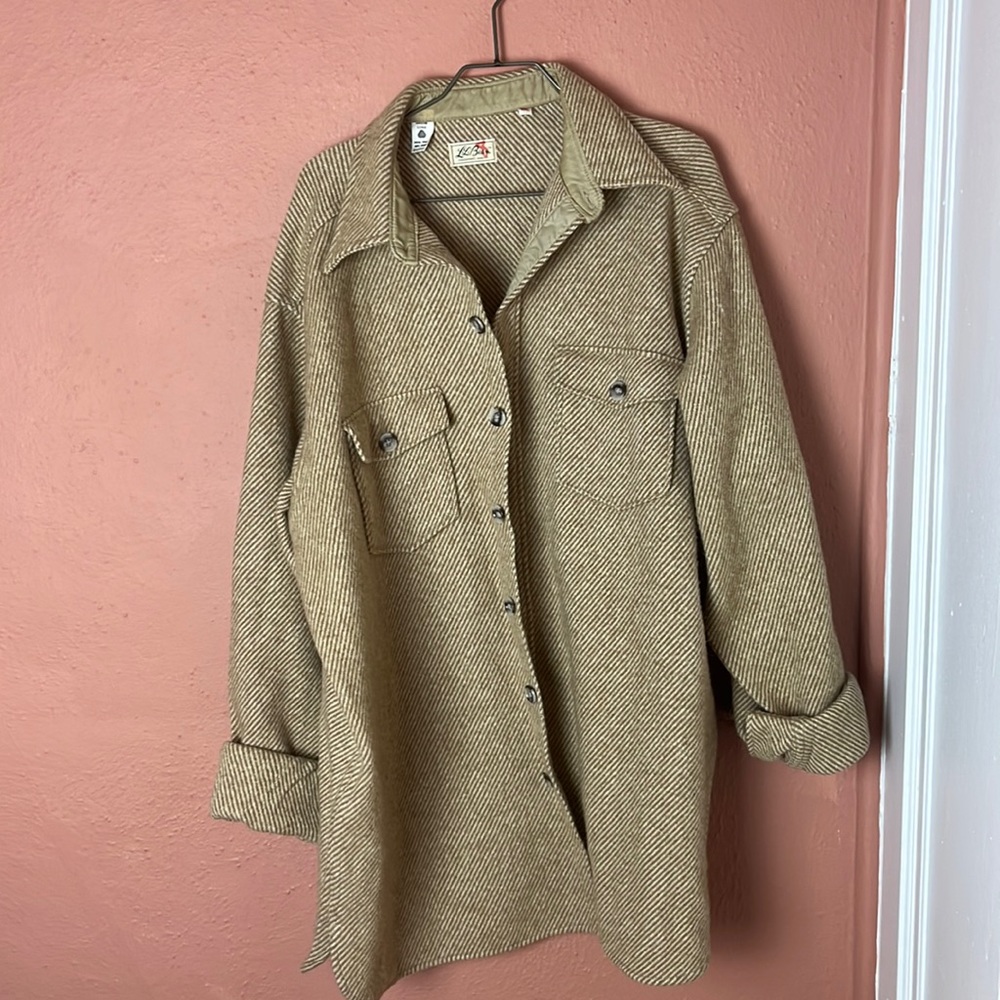 Vintage LL Bean 💯 wool button down Sz XXL Long